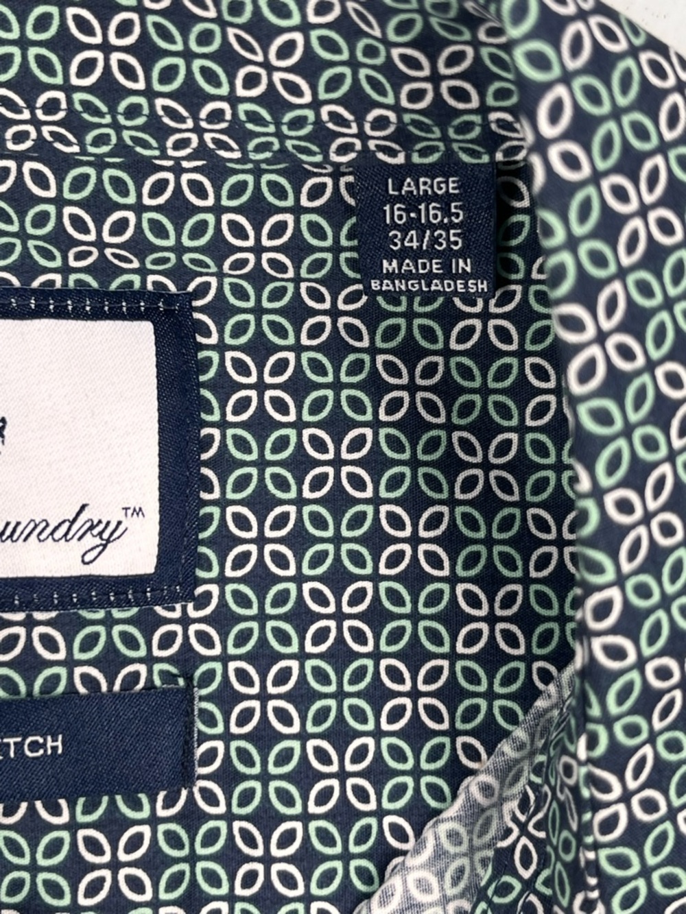 English Laundry Slim Fit | Stretch, Green LS Dress Shirt. Size Large - Picture 8 of 11